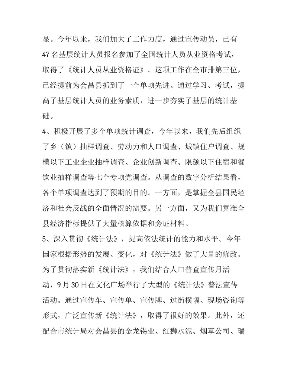 统计局半年工作总结 统计局年度总结(16篇)_第2页