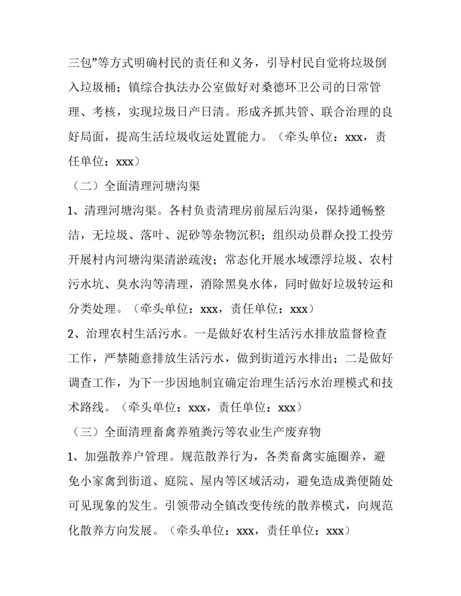 最新农村环境整治工作方案及措施网 农村人居环境整治工作方案(优质10篇)_第3页
