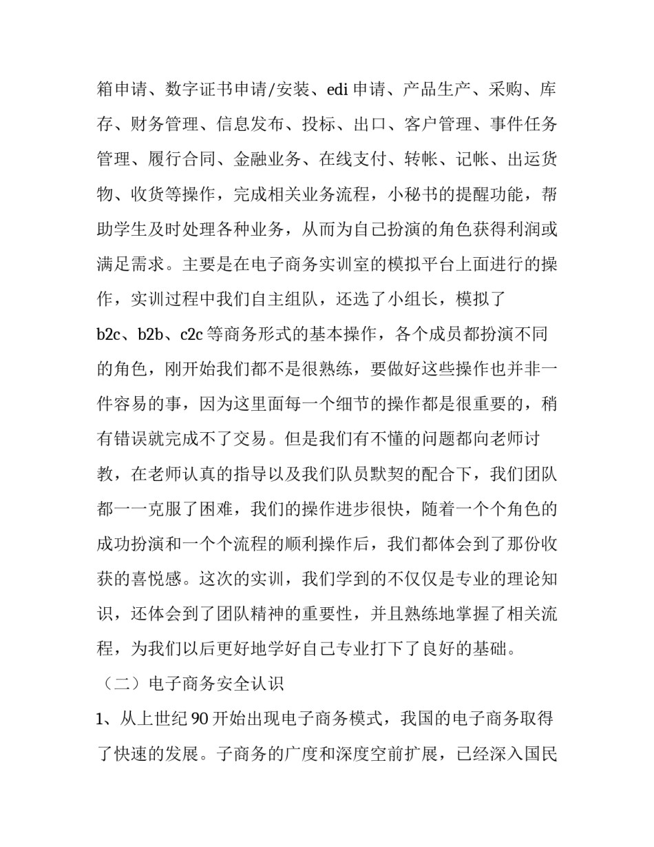 毕业实践报告电子商务 毕业实践综合报告(三篇)_第2页