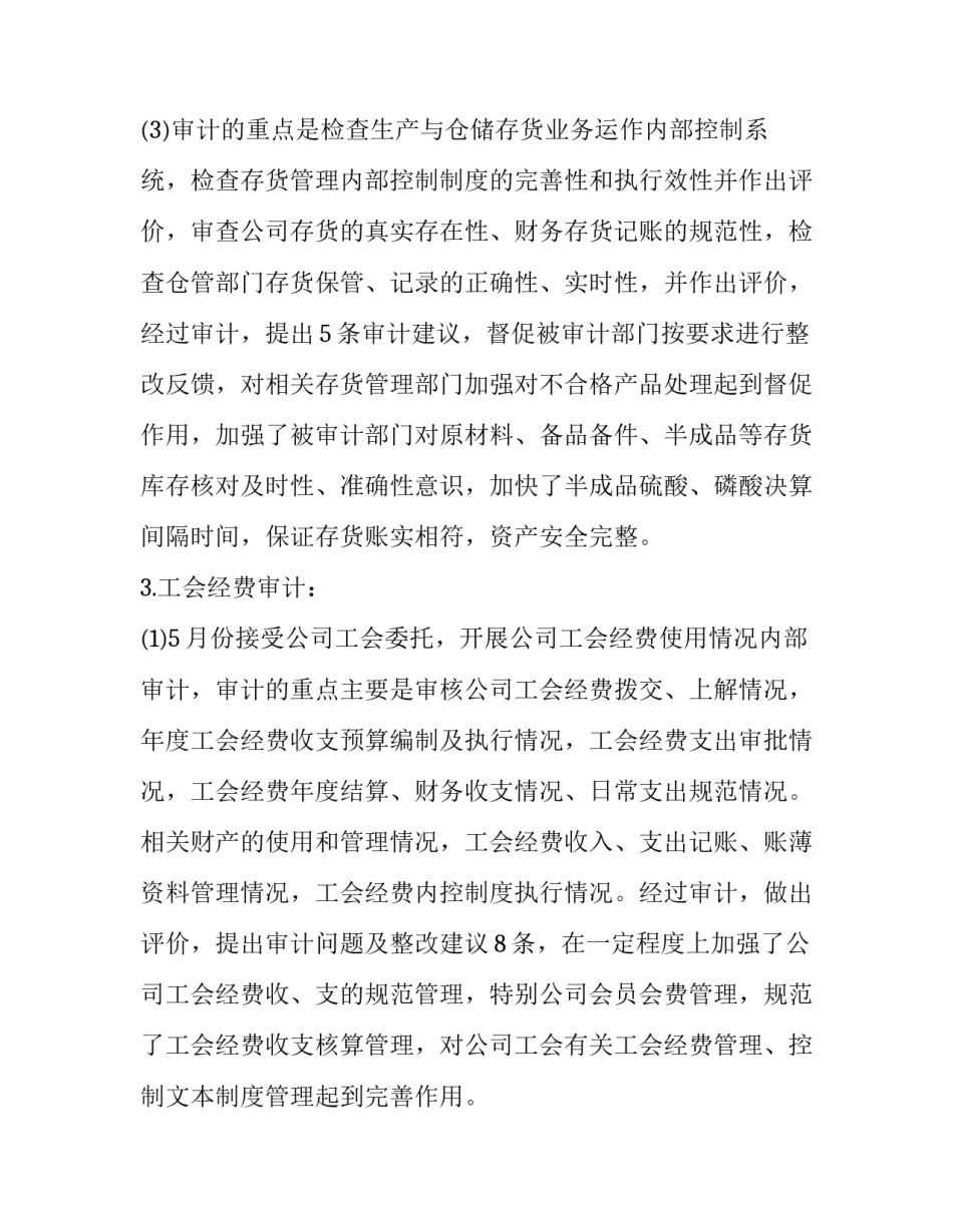 2023年公司审计工作总结范文 2023年审计工作总结和2023年工作计划(十一篇)_第2页