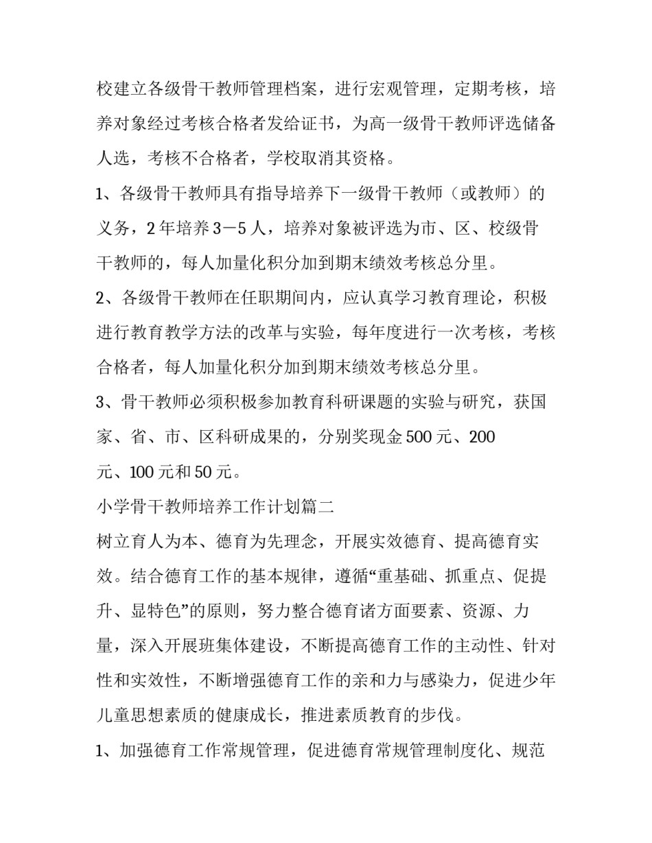 小学骨干教师培养工作计划(四篇)_第3页