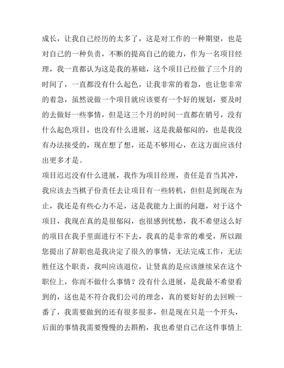 最新项目经理辞职报告 项目经理辞职申请书(10篇)_第2页