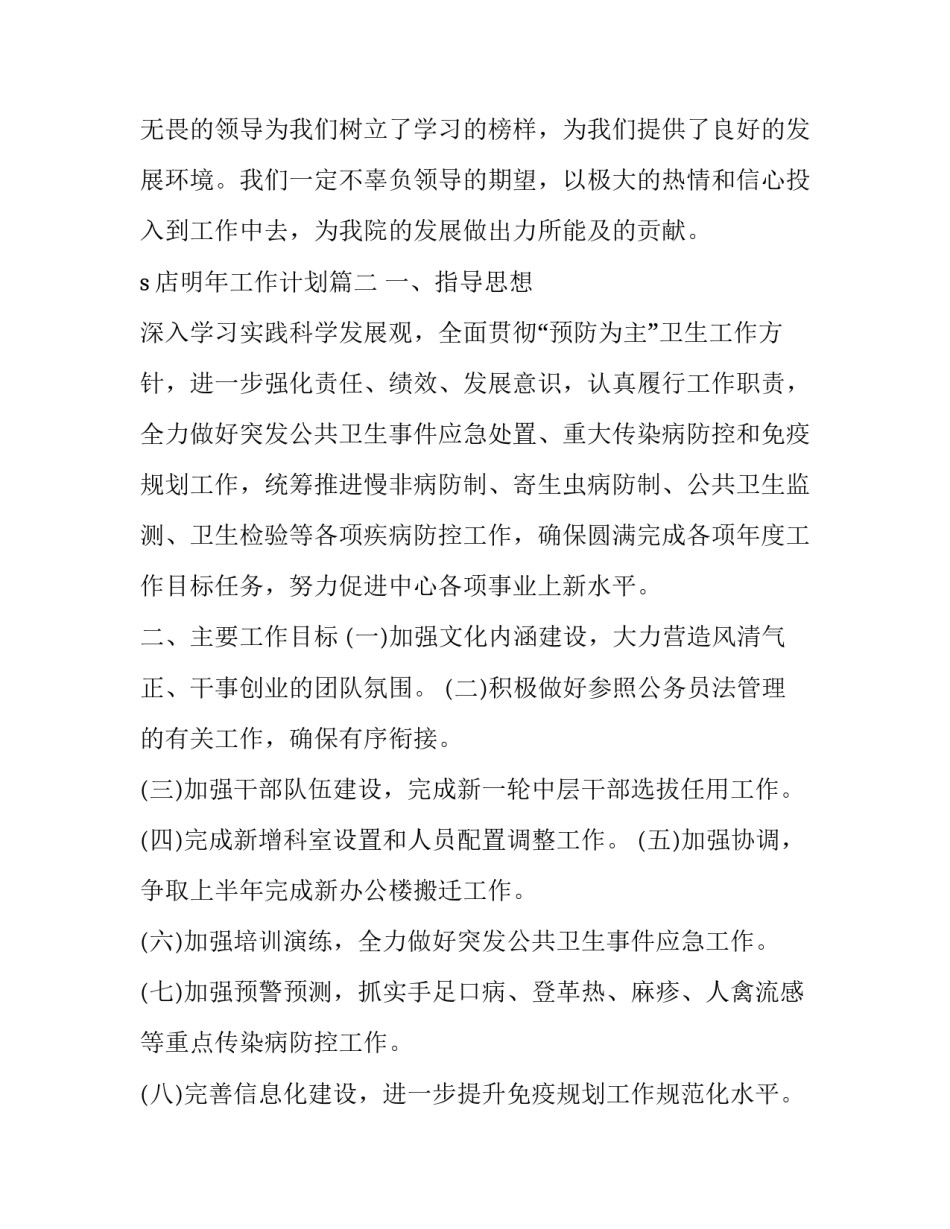 2023年s店明年工作计划(模板10篇)_第3页