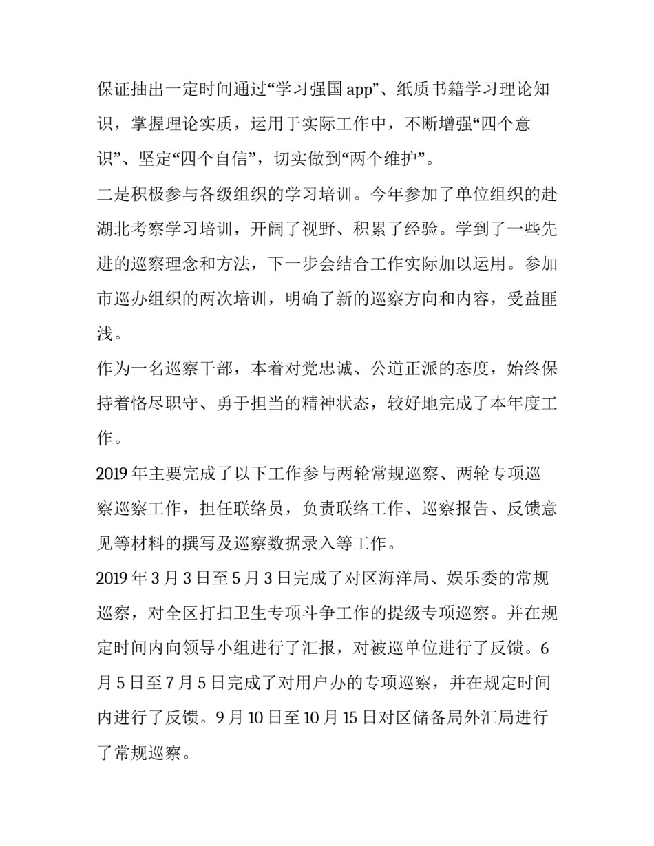 2023年巡察组副组长述职述廉报告 巡察干部2023年述职述廉报告(5篇)_第2页