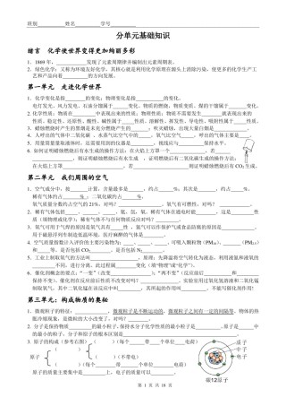 初三化学基础复习大全（填空版）.pdf