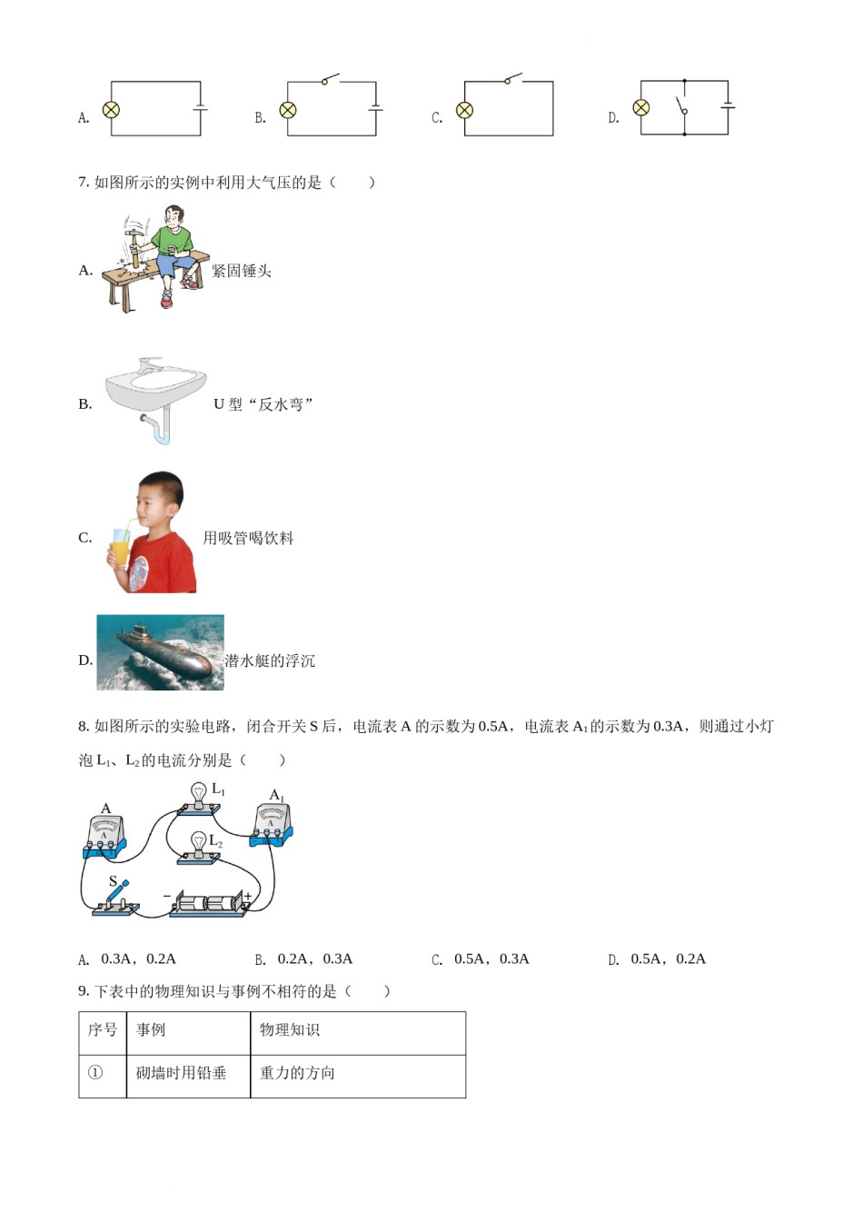 2022年天津市中考物理试题（原卷版）.docx_第2页