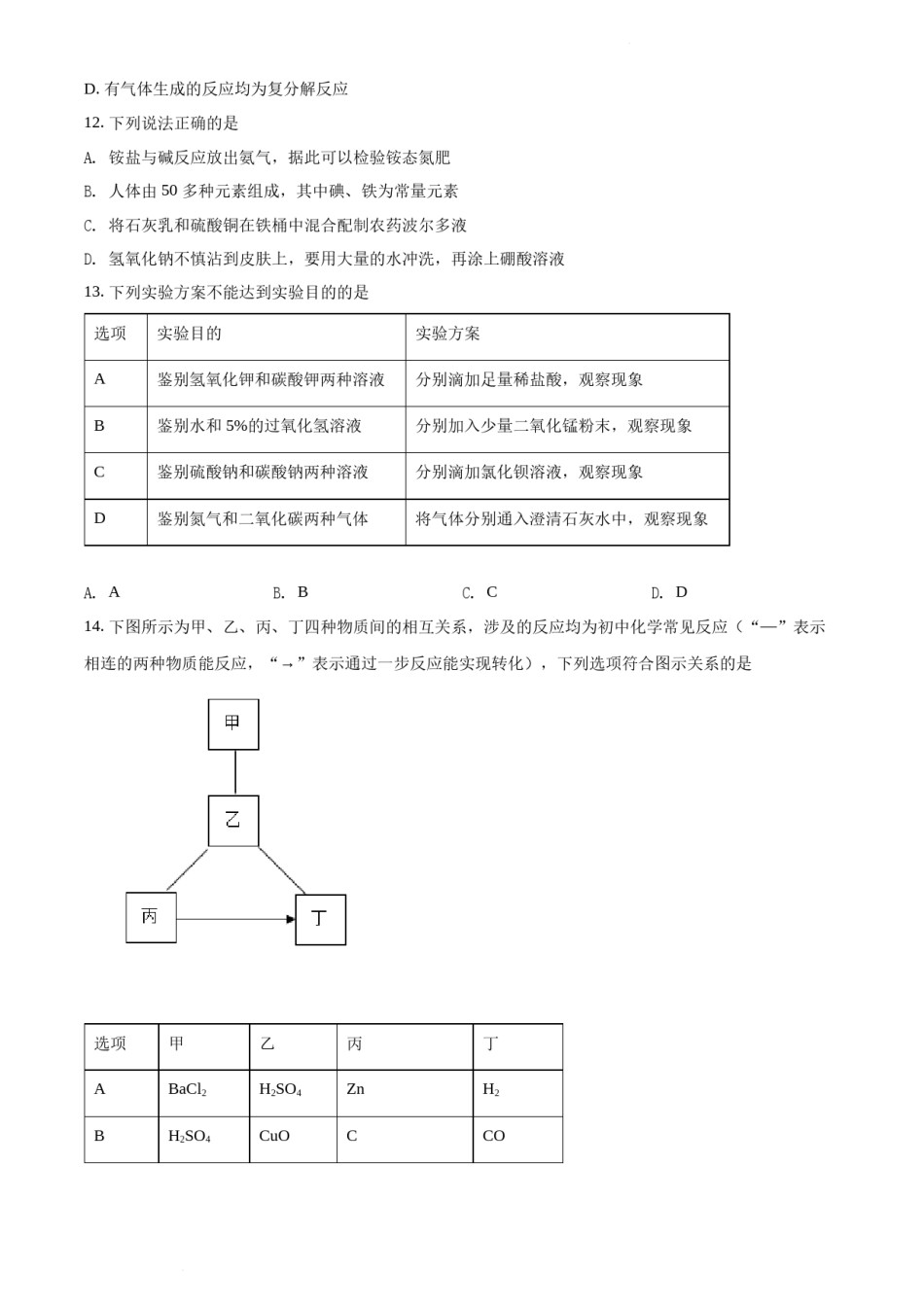 2022年天津市中考化学真题（原卷版）.docx_第3页