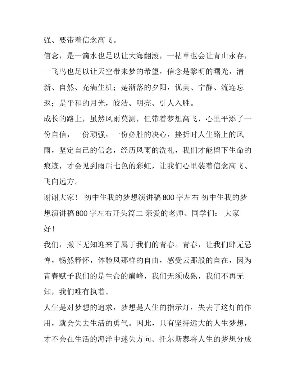 初中生我的梦想演讲稿800字左右 初中生我的梦想演讲稿800字左右开头(3篇)_第3页