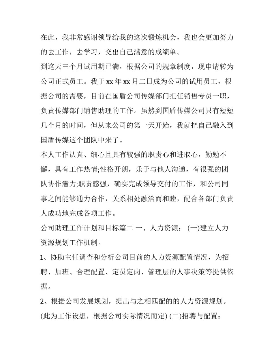 2023年公司助理工作计划和目标(二十四篇)_第3页