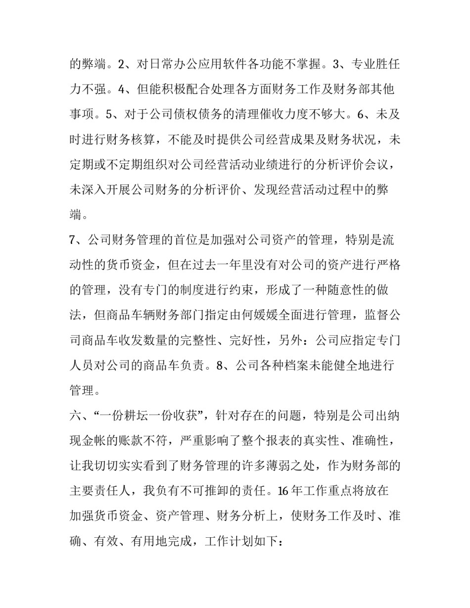 最新财务工作总结及计划(4篇)_第2页