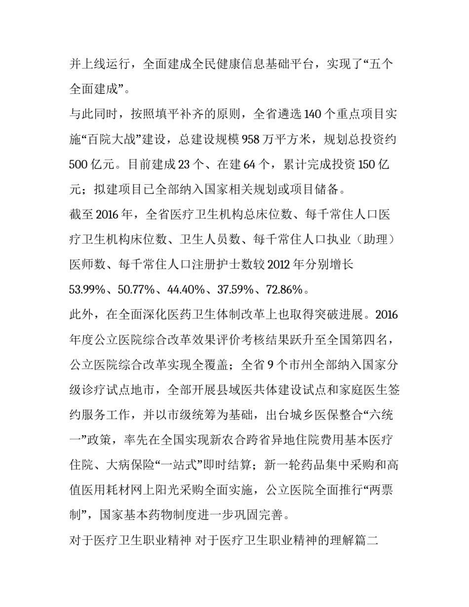 对于医疗卫生职业精神 对于医疗卫生职业精神的理解(4篇)_第3页