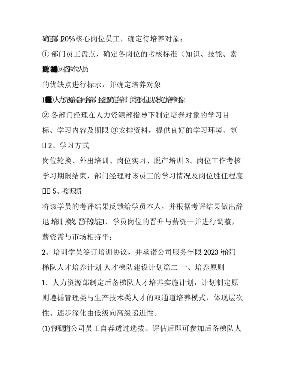 2023年部门梯队人才培养计划 人才梯队建设计划(7篇)_第2页