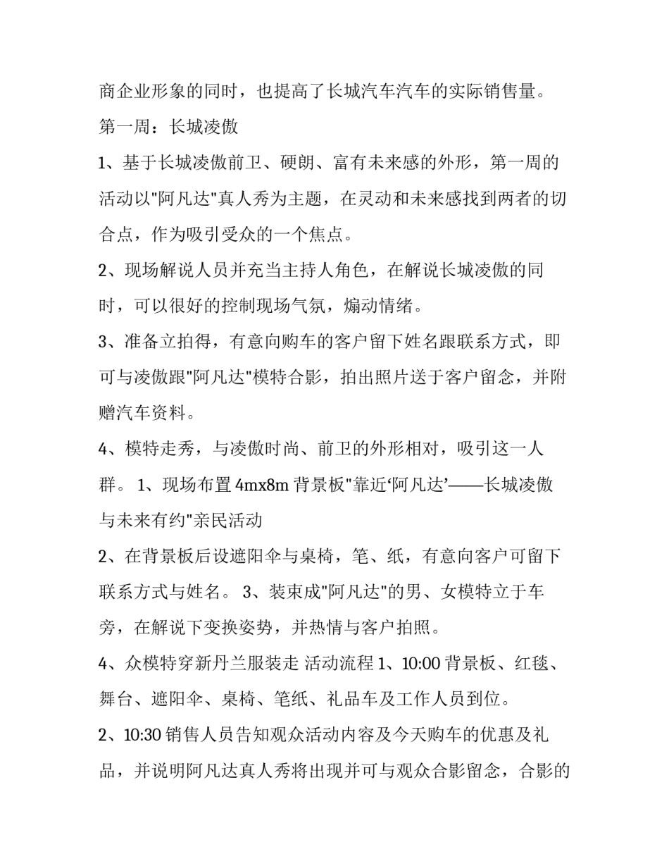 春节汽车促销活动策划方案 汽车促销活动策划书(十三篇)_第3页