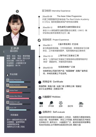 个人简历模版单页68.doc