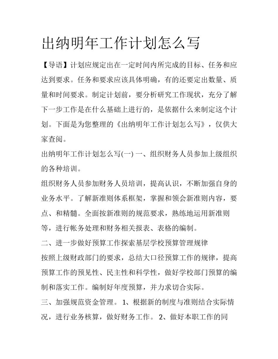 出纳明年工作计划怎么写_第1页