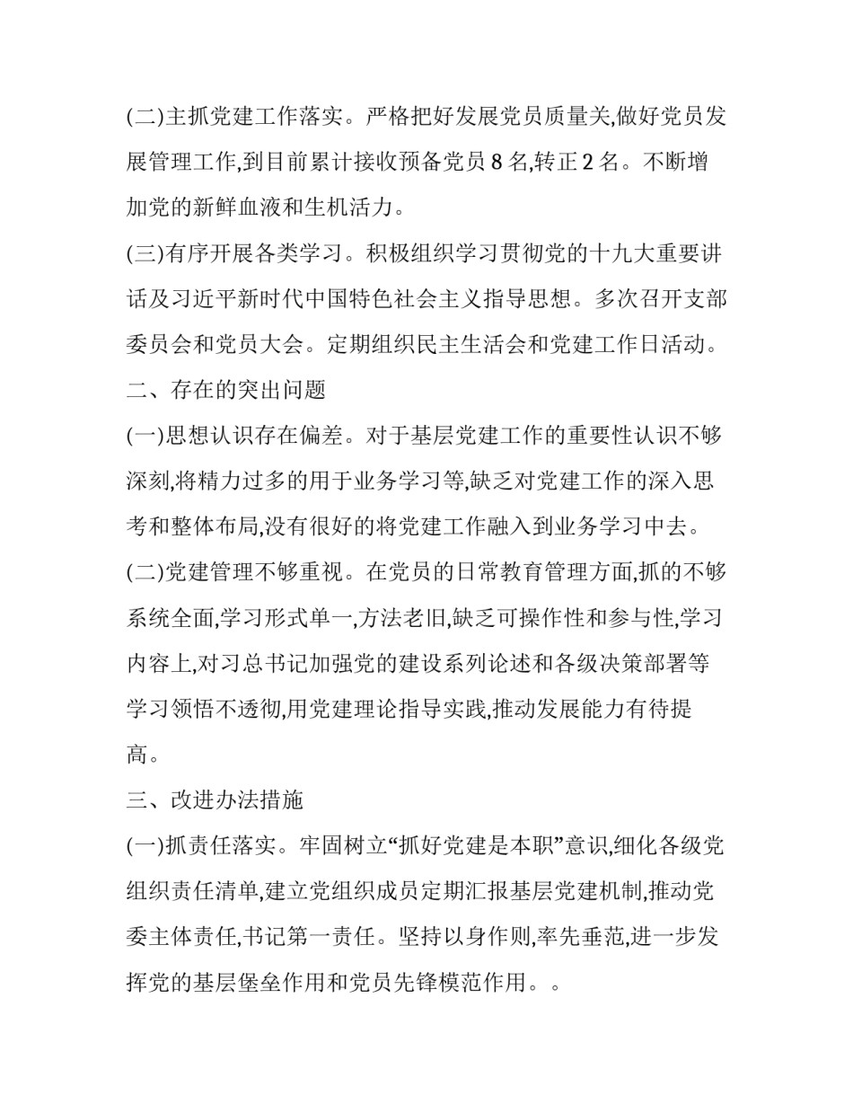 2018年党支部书记抓党建工作述职报告_村党支部书记党建工作述职报告_第2页