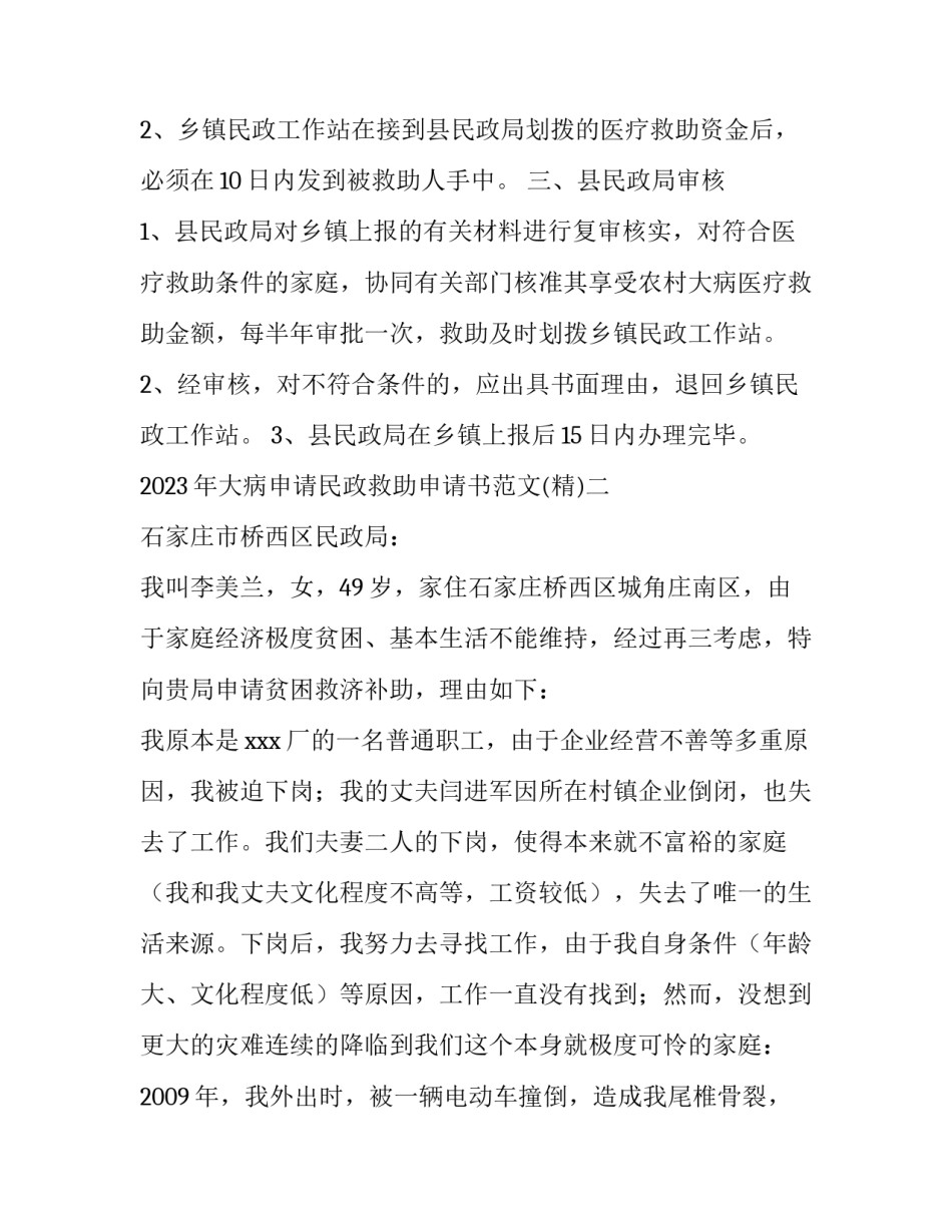 大病申请民政救助申请书范文 大病申请民政救助申请书范文大全(6篇)_第3页