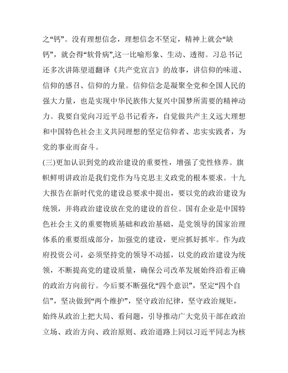 牢记初心不忘使命主题教育 [最新公司企业党委书记不忘初心牢记使命主题教育个人问题检视暨集中研讨交流发言] _第3页