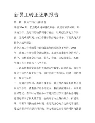 新员工转正述职报告