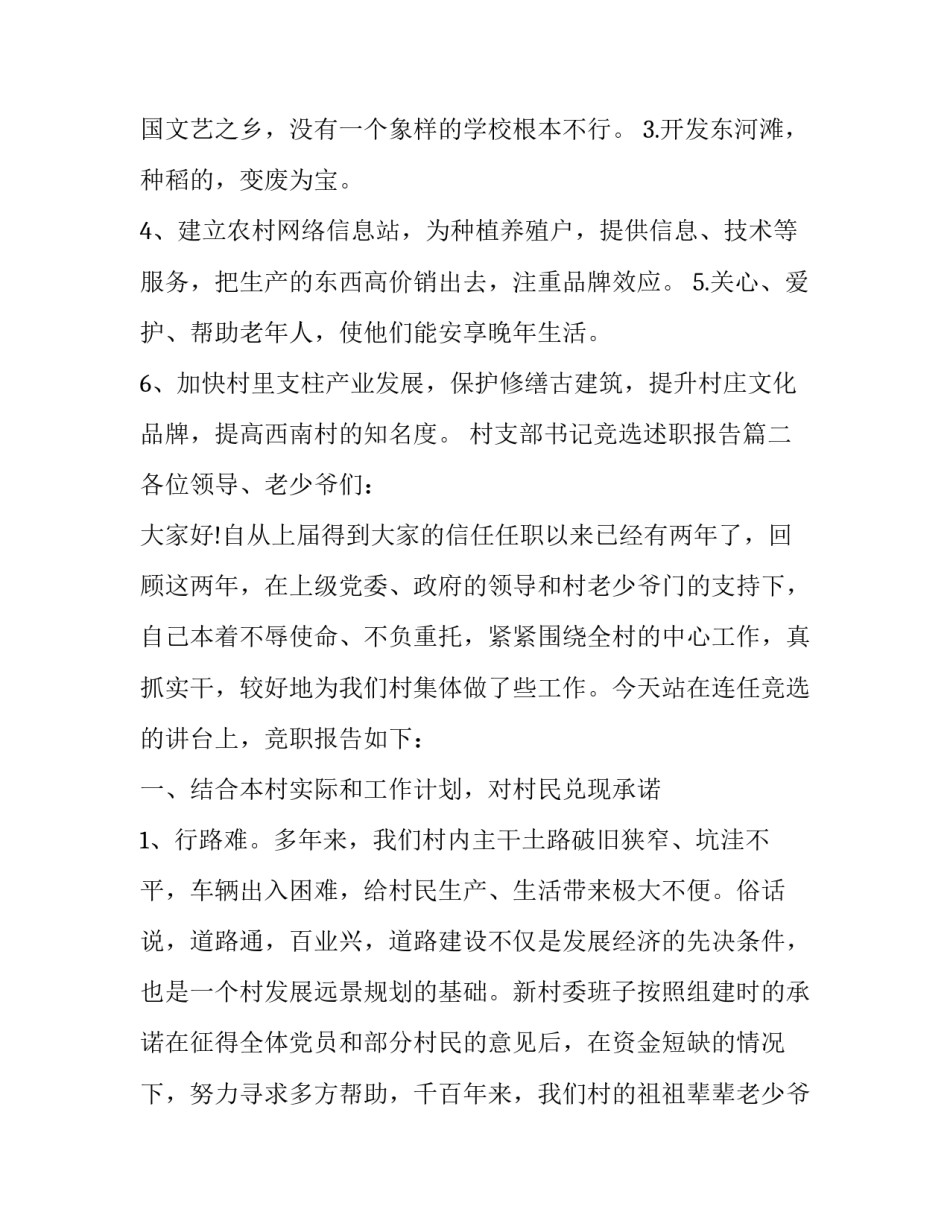 村支部书记竞选述职报告(3篇)_第3页