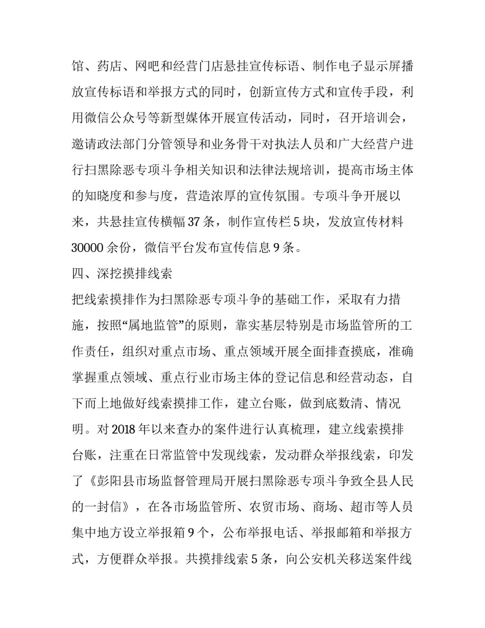 市场监管领域扫黑除恶专项斗争工作报告_第3页