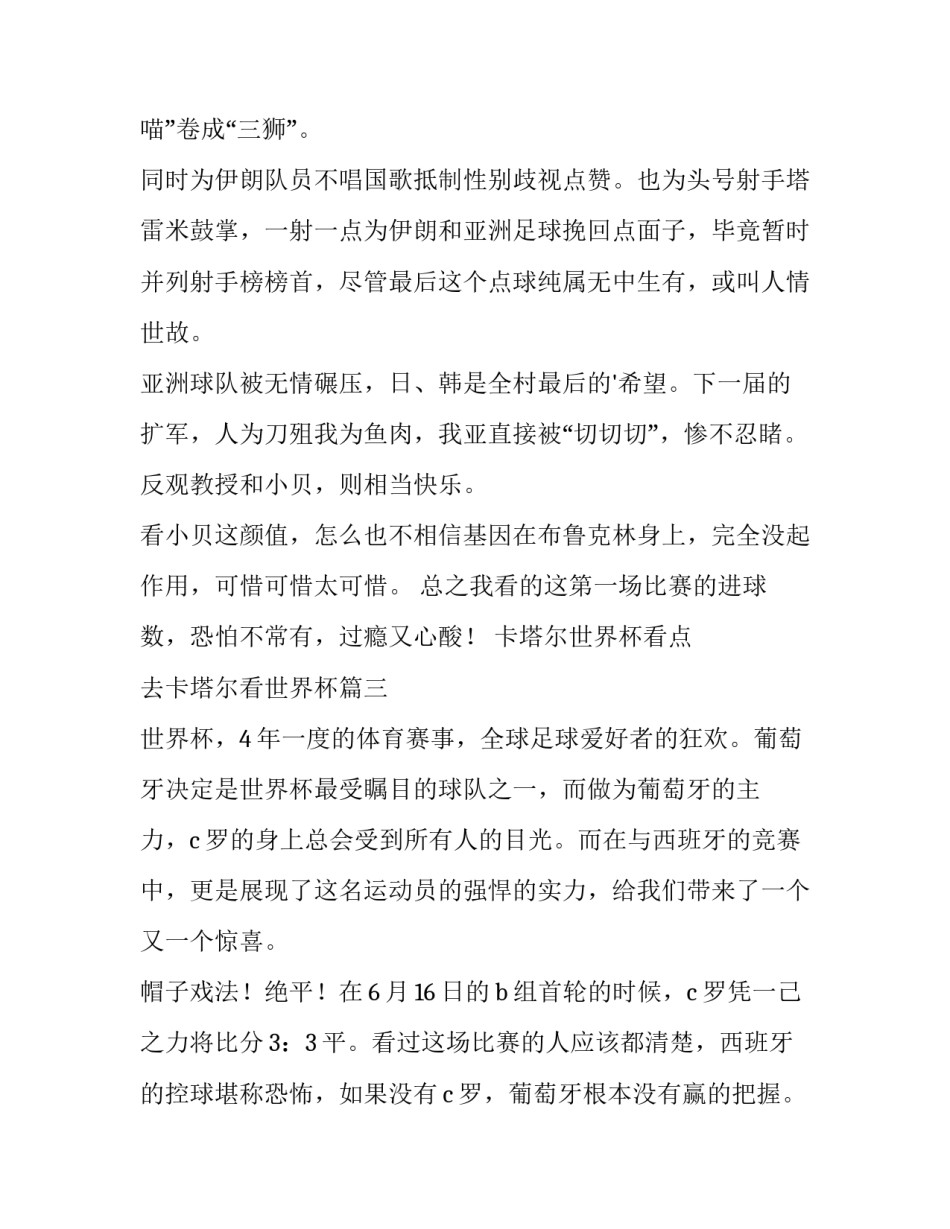 卡塔尔世界杯看点 去卡塔尔看世界杯(10篇)_第3页
