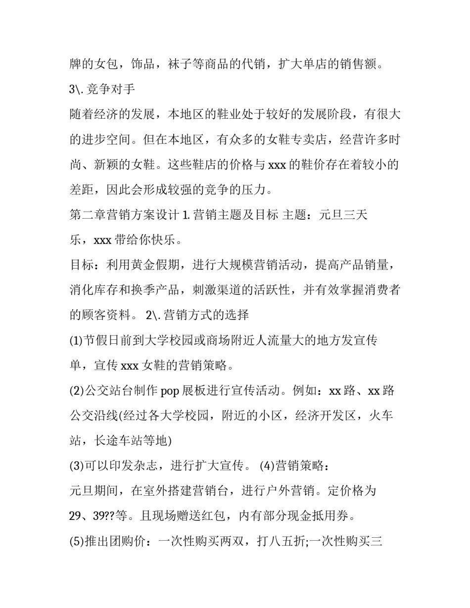 【2篇鞋类元旦营销策划】 元旦策划方案_第2页
