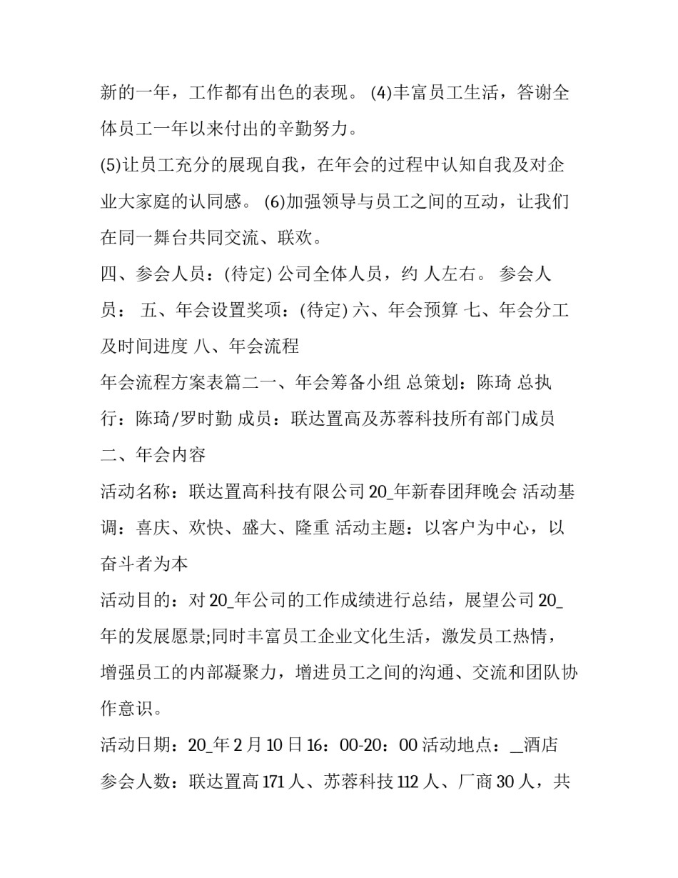 最新年会流程方案表(5篇)_第2页