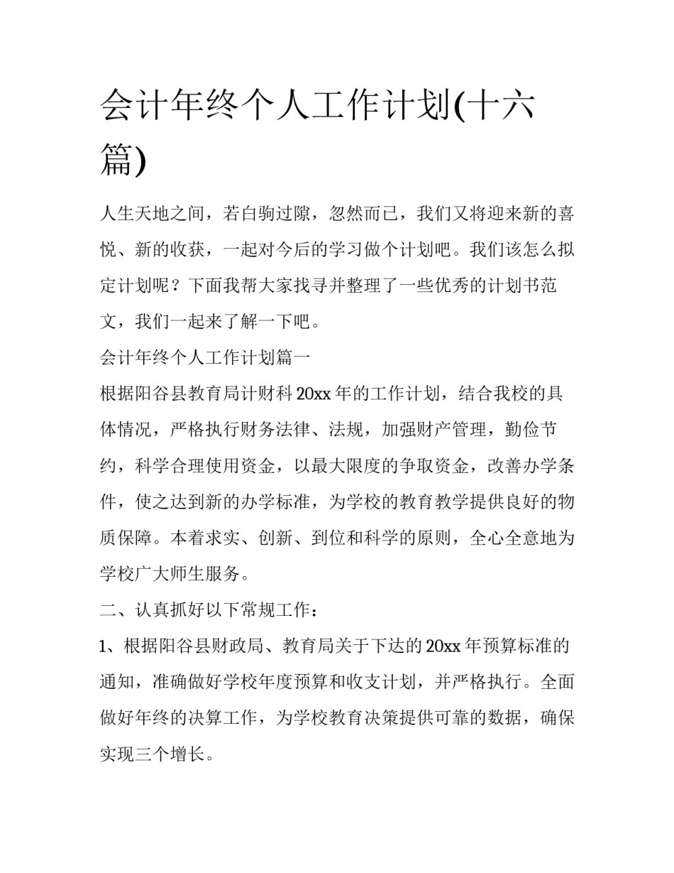 会计年终个人工作计划(十六篇)_第1页