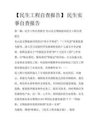 【民生工程自查报告】 民生实事自查报告