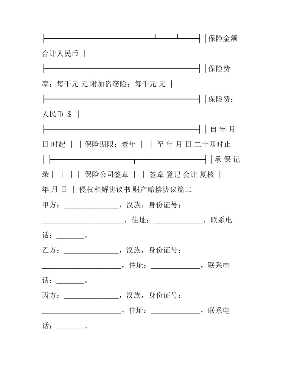 最新侵权和解协议书 财产赔偿协议(3篇)_第2页