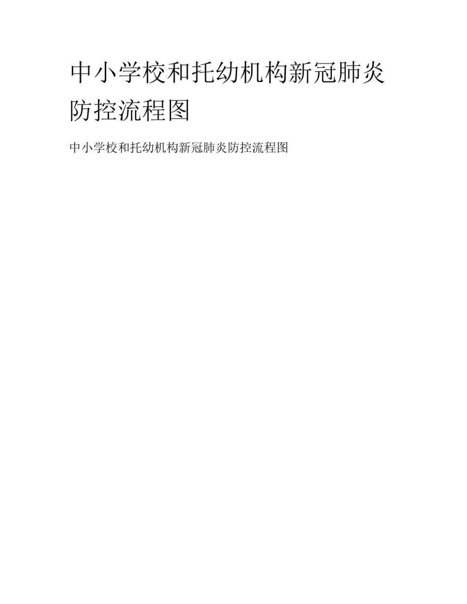 中小学校和托幼机构新冠肺炎防控流程图_第1页