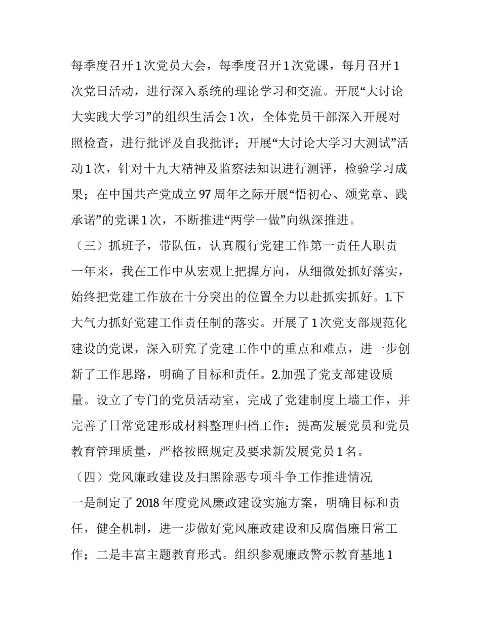党支部履行党建工作责任专项述职报告_第2页