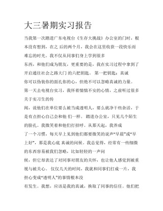 大三暑期实习报告