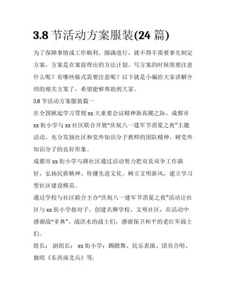 3.8节活动方案服装(24篇)