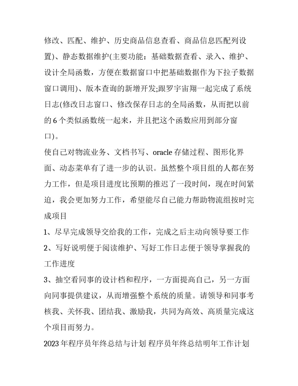 2023年程序员年终总结与计划 程序员年终总结明年工作计划(十四篇)_第2页