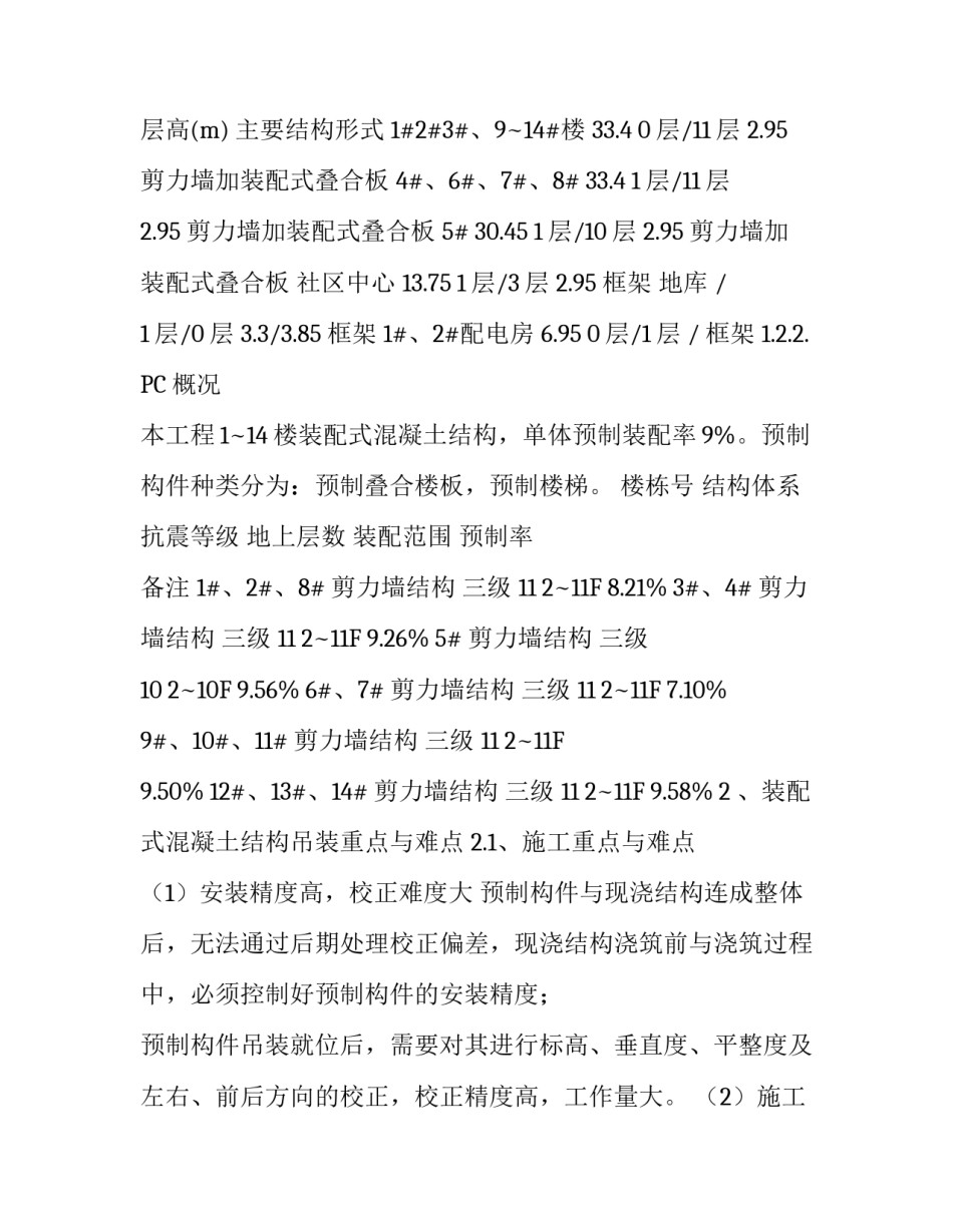 装配式混凝土结构部品部件吊装专项方案 预制装配式混凝土结构_第2页