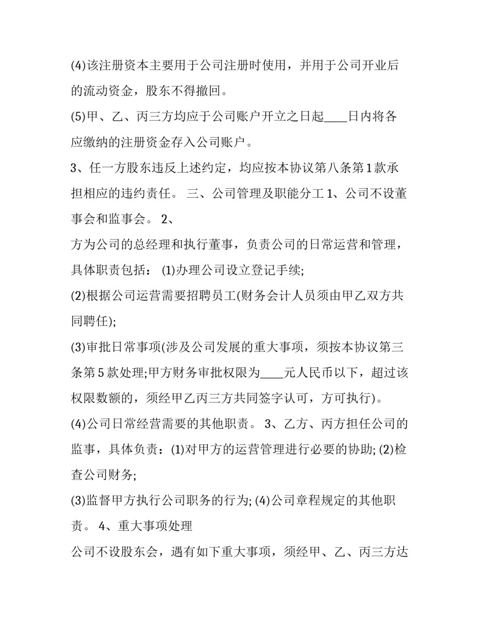 投资计划书的模板 投资计划书的模板图片(五篇)_第3页