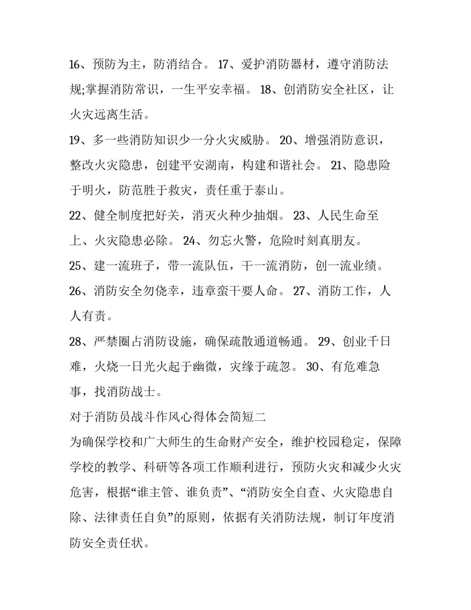 消防员战斗作风心得体会简短 消防员战斗精神心得体会(六篇)_第2页