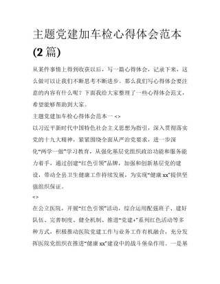 主题党建加车检心得体会范本(2篇)