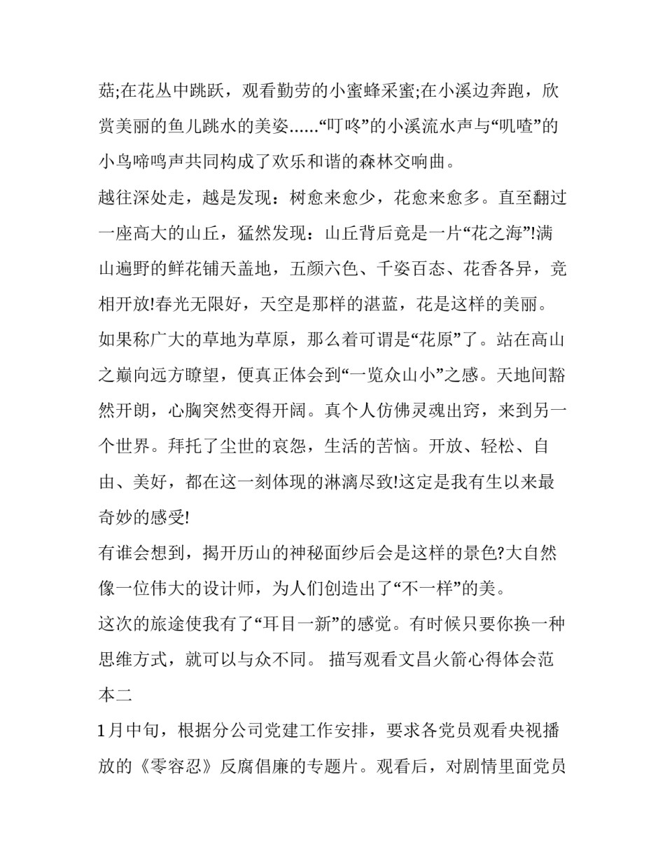 观看文昌火箭心得体会范本 看文昌火箭发射(6篇)_第2页