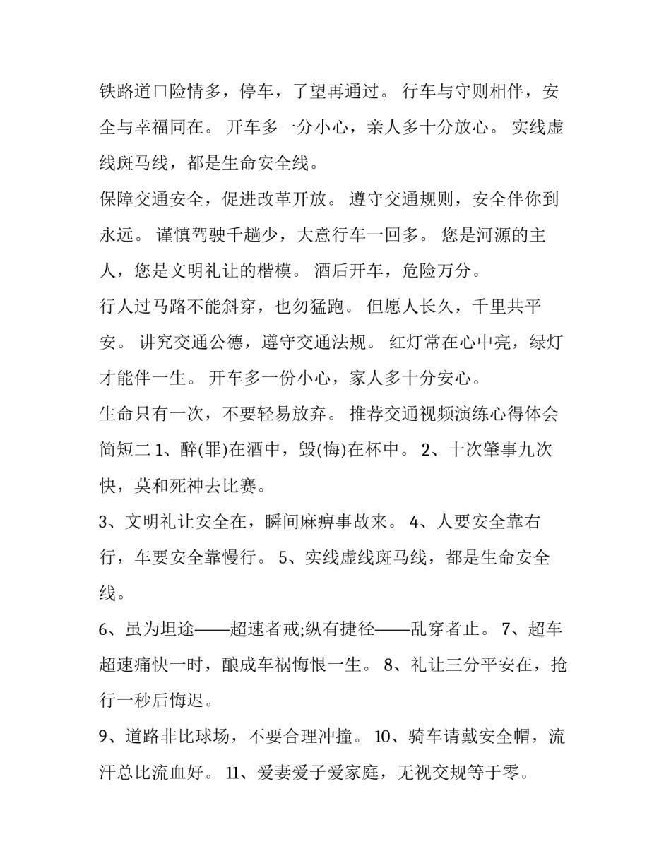 推荐交通视频演练心得体会简短(7篇)_第2页