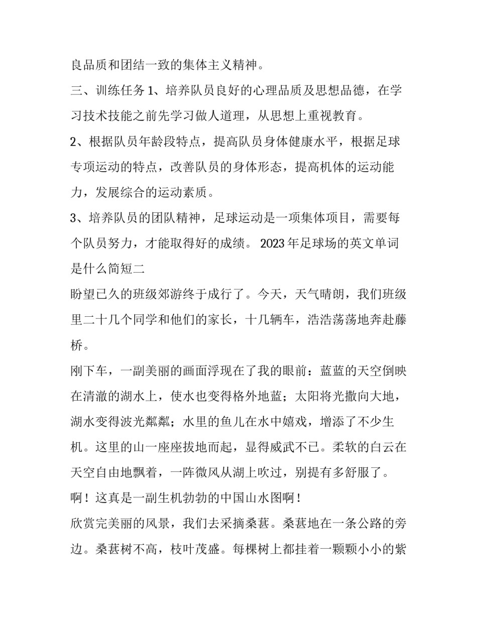 足球场的英文单词是什么简短 一个足球场的英文单词(三篇)_第2页