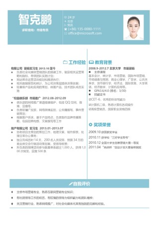 个人简历文艺清新单页12.docx