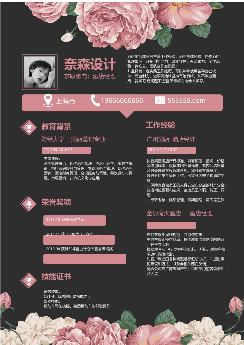 个人简历模板单页 (89).docx_第1页