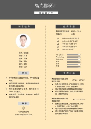 单页个人简历时尚简约 (13).doc