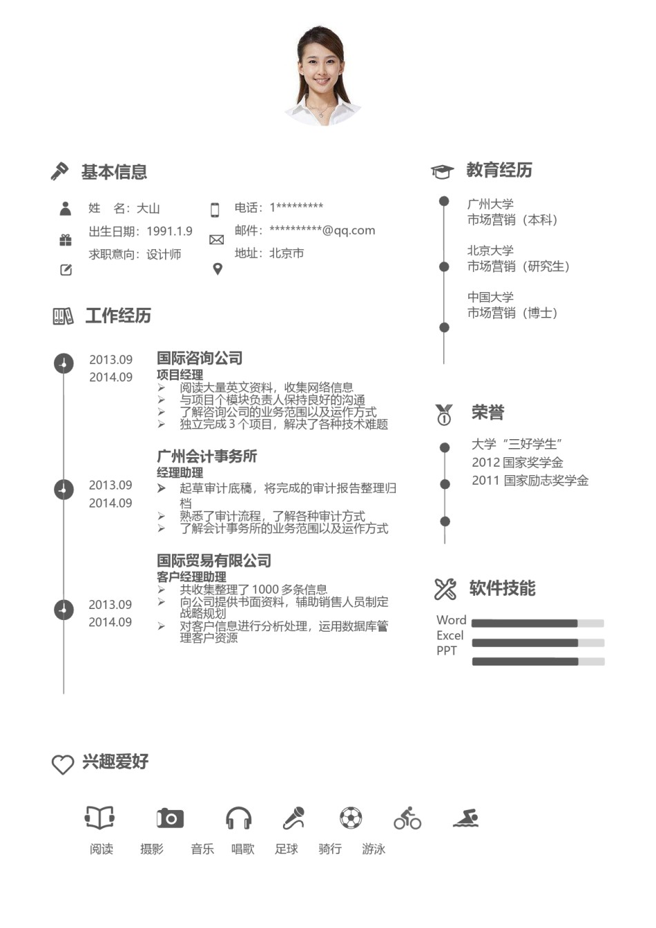 清新简约个人简历模板四页 (1).docx_第2页