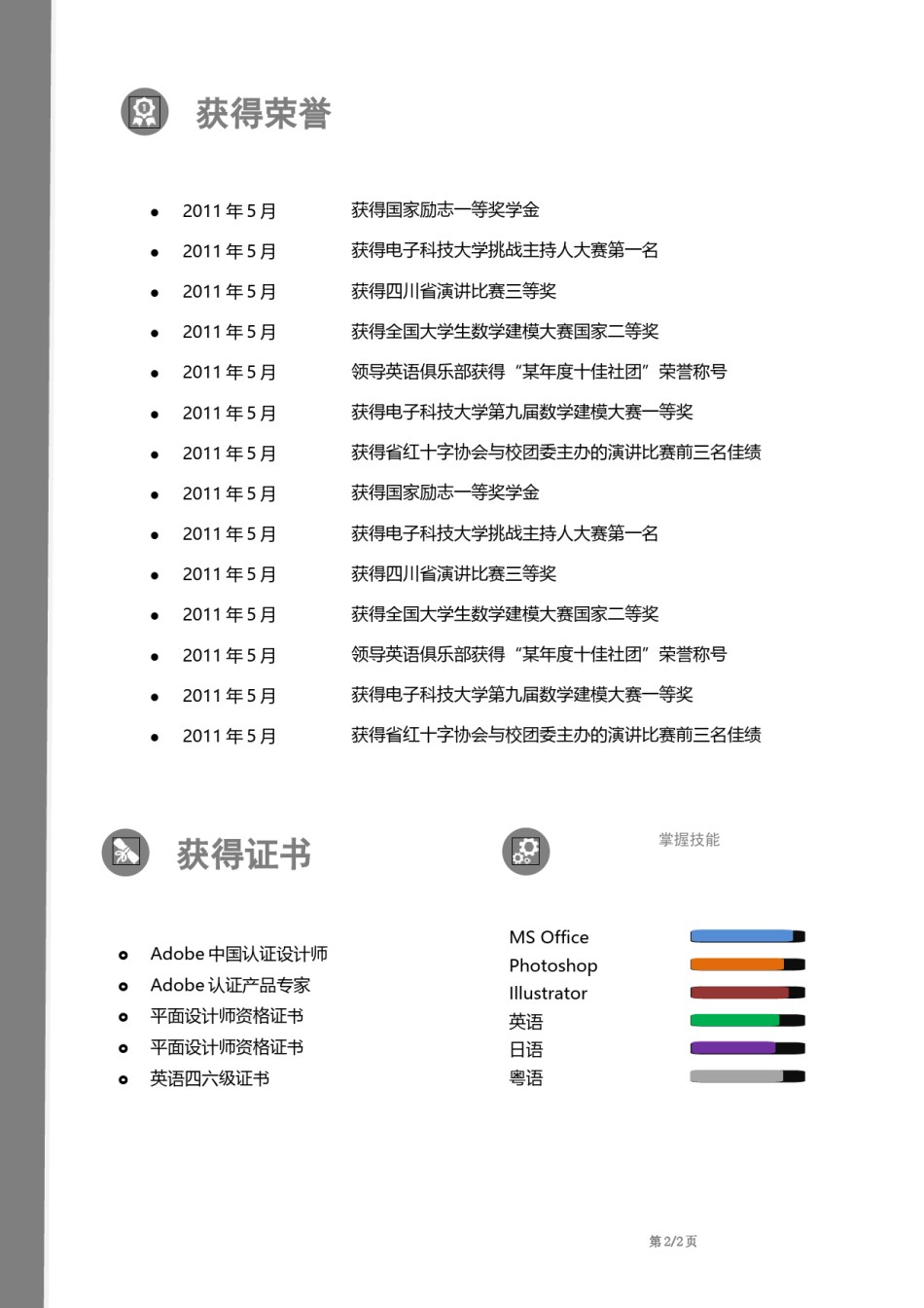 清新简约简历模板双页 (4).docx_第2页