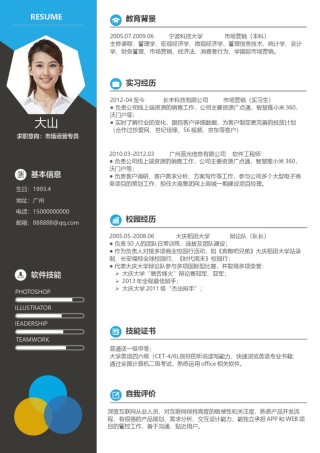 个人简历模板活泼双页 (2).docx