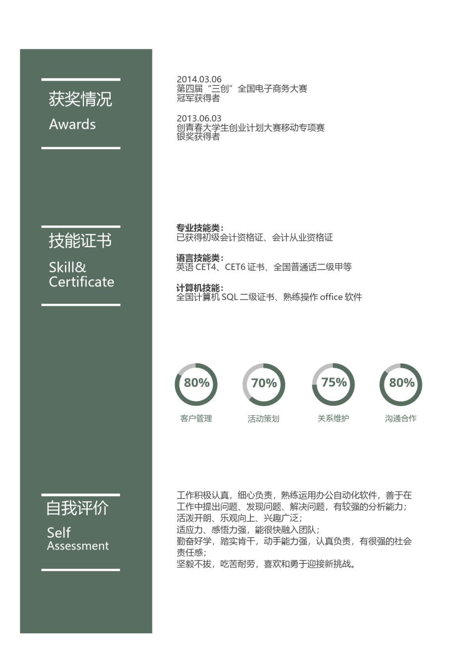 个人简历模板创意三页四页 (9).doc_第3页